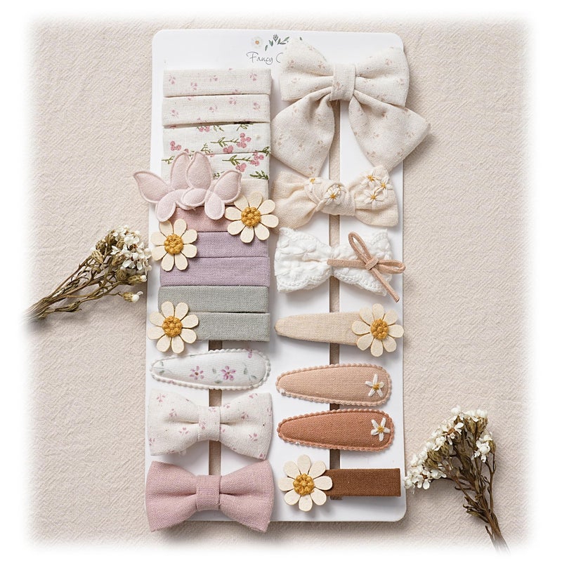 Fancy Clouds 20 Pcs Hair Clips for Girls with Bows Butterfly Flower,2" Fully Lined Alligator Clips and Barrettes,Handmade Hair Accessories for Baby Toddler Young Kids School Age Girls Gifts - Image 1