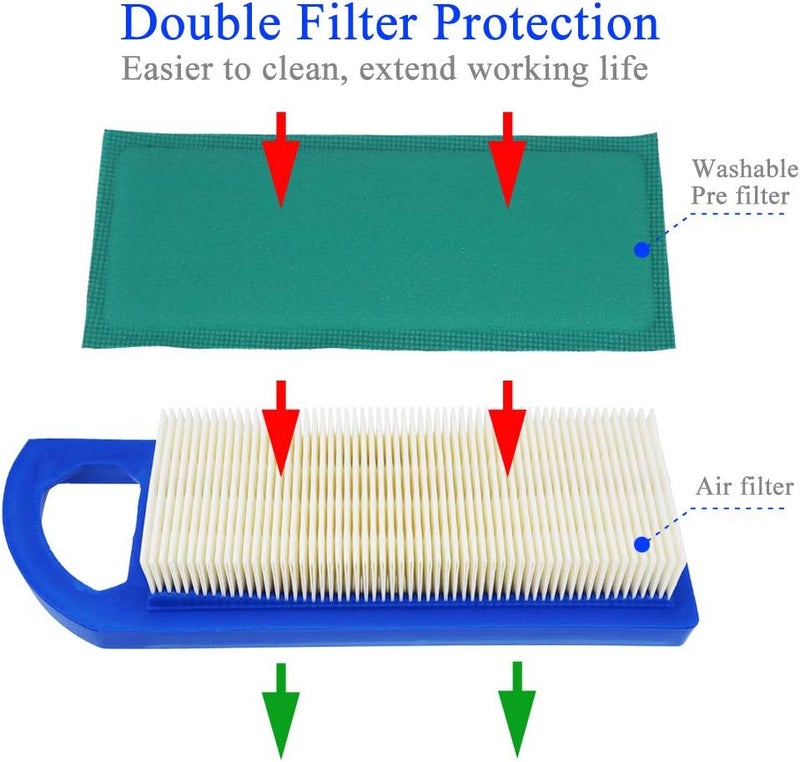 Ferilter Air Filter for Briggs and Stratton 698083 795115 Air Filter for MTD Toro Craftsman 33425 LT1000 LT3000 Riding Mower 697015 Pre Filter 697153 797008 697634 Filter Pack of 2 - Image 2