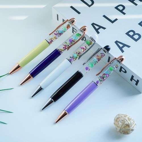 Sikyby Turtle Glow In The Dark Cute 3D Floater Liquid Writing Journaling Office Pen Unique Gifts Set of 5 Pens - Image 3