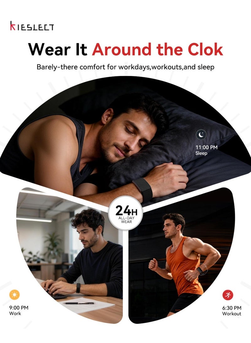 KIESLECT Free App; Comfortable For 24/7 Wear; All-Day Monitoring And Tracking, Including Heart Rate, Stress, Blood Oxygen, And Menstrual Cycle Reminders;14+ Days Battery Life. - Image 2