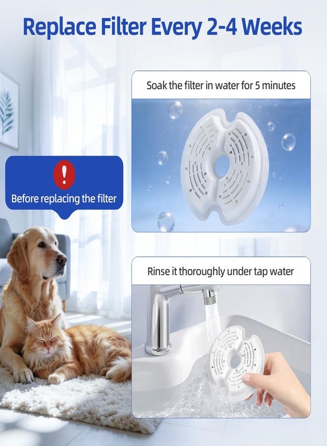 Baofum 8 Pack Cat Water Fountain Filter Replacement, Quadruple Filtration Cat Fountain Filter for 67oz/2L Pet Dog Water Dispenser, Pet Fountain Filter Replacement - Image 5