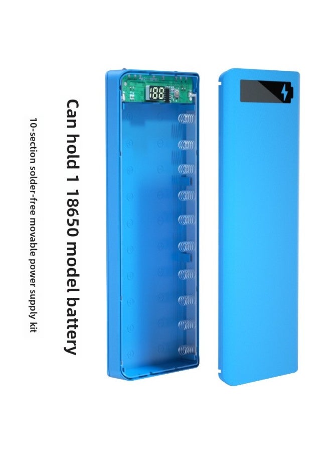 Welding-free 10 18650 Battery Charging Box Mobile Power Shell Nesting Digital Display DIY Charging Treasure Kit-Color:Blue-Power Capacity:Motherboard + Shell (welding-free)  - Image 4
