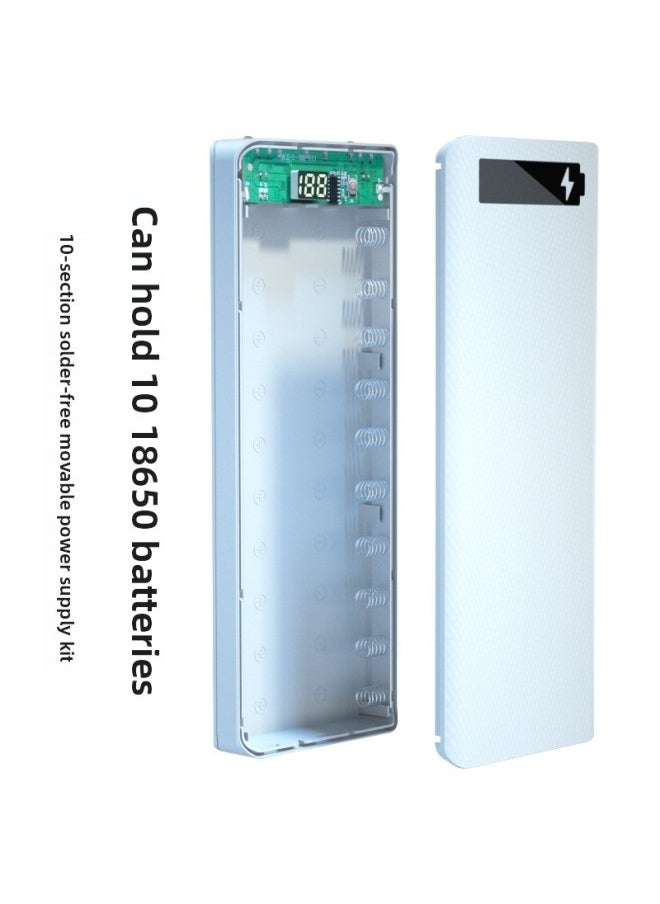 Welding-free 10 18650 Battery Charging Box Mobile Power Shell Nesting Digital Display DIY Charging Treasure Kit-Color:Blue-Power Capacity:Motherboard + Shell (welding-free)  - Image 2
