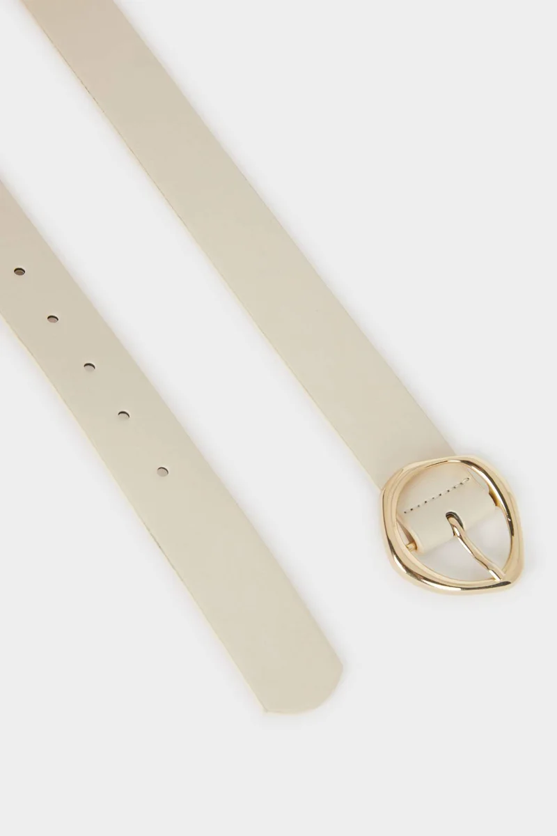 ديفاكتو Woman Oval Buckle Faux Leather Jean Belt