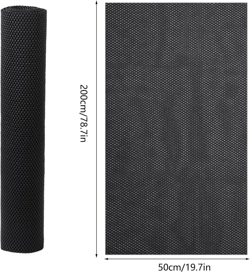 HuaJiao Multipurpose Non Slip Mat,PVC Anti Slip Rug Pads 50x200cm Anti Slip Rug Underlay Carpet Grip Mat Black Kitchen Drawer Shelf Liner Bathroom Waterproof Floor Mat for Home,Office,Cars(Black) - Image 2