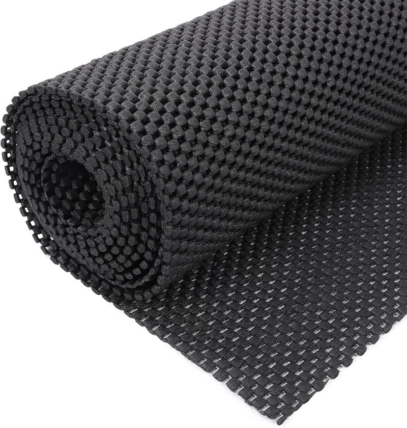 HuaJiao Multipurpose Non Slip Mat,PVC Anti Slip Rug Pads 50x200cm Anti Slip Rug Underlay Carpet Grip Mat Black Kitchen Drawer Shelf Liner Bathroom Waterproof Floor Mat for Home,Office,Cars(Black) - Image 1