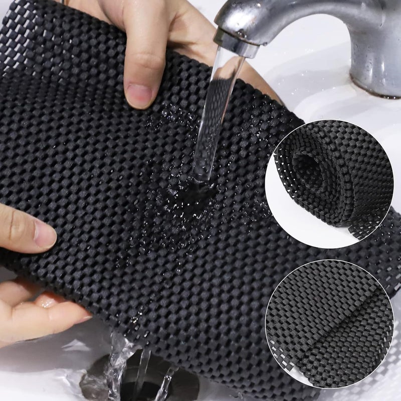HuaJiao Multipurpose Non Slip Mat,PVC Anti Slip Rug Pads 50x200cm Anti Slip Rug Underlay Carpet Grip Mat Black Kitchen Drawer Shelf Liner Bathroom Waterproof Floor Mat for Home,Office,Cars(Black) - Image 5