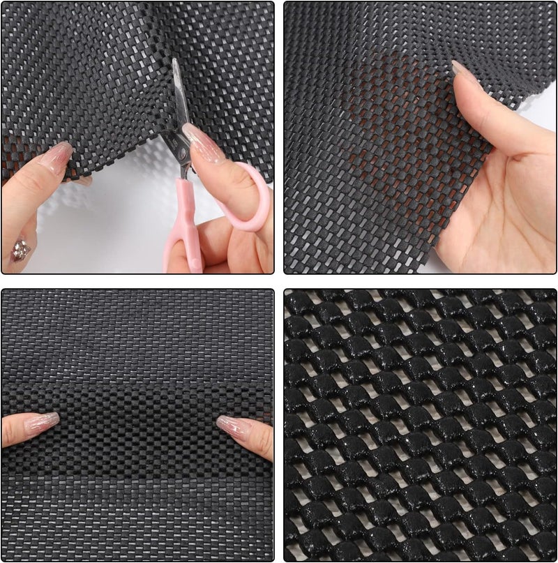 HuaJiao Multipurpose Non Slip Mat,PVC Anti Slip Rug Pads 50x200cm Anti Slip Rug Underlay Carpet Grip Mat Black Kitchen Drawer Shelf Liner Bathroom Waterproof Floor Mat for Home,Office,Cars(Black) - Image 4