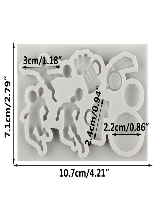 MINFEIDMS Football Theme Fondant Molds Football Silicone Mold Beer Whistle Chocolate Molds For Cake Decorating Cupcake Topper Candy Sugar Craft Polymer Clay Gum Paste - Image 2