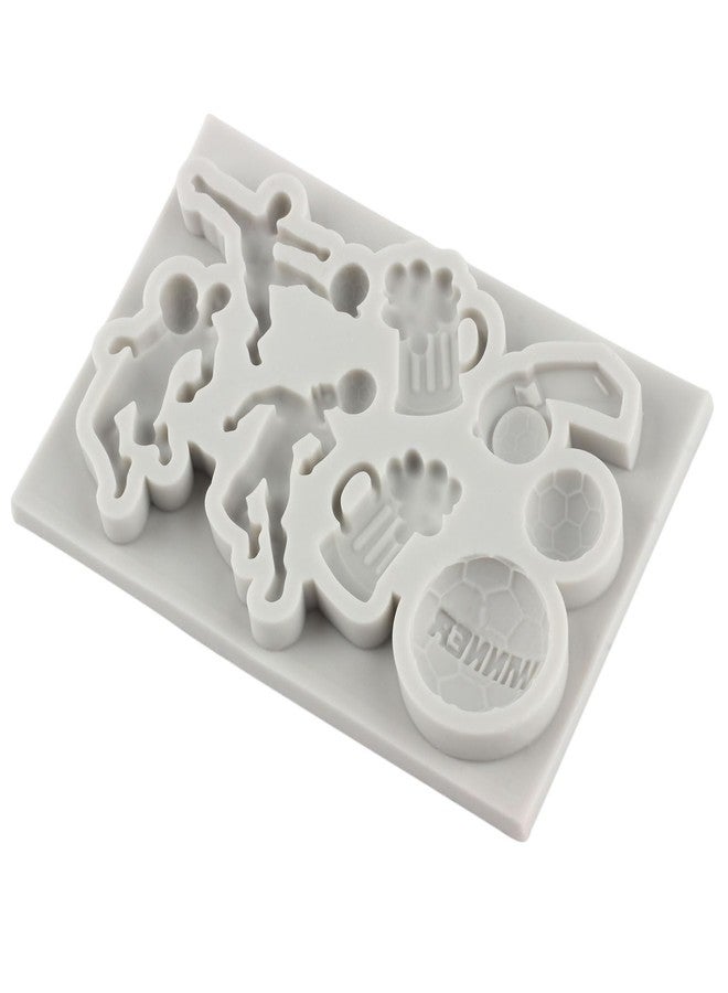 MINFEIDMS Football Theme Fondant Molds Football Silicone Mold Beer Whistle Chocolate Molds For Cake Decorating Cupcake Topper Candy Sugar Craft Polymer Clay Gum Paste - Image 4