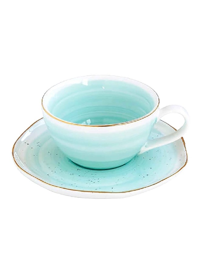 إيزي لايف طقم اكواب شاي ارتيسينال بسعة 120 بصحون من البورسلين باللون الاخضر من ايزي لايف R1588#ARTG - Image 2