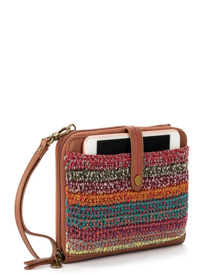 The Sak Iris Hand-Crochet, Recycled Polypropylene Yarn Smartphone Crossbody, Sunset Stripe - Image 2
