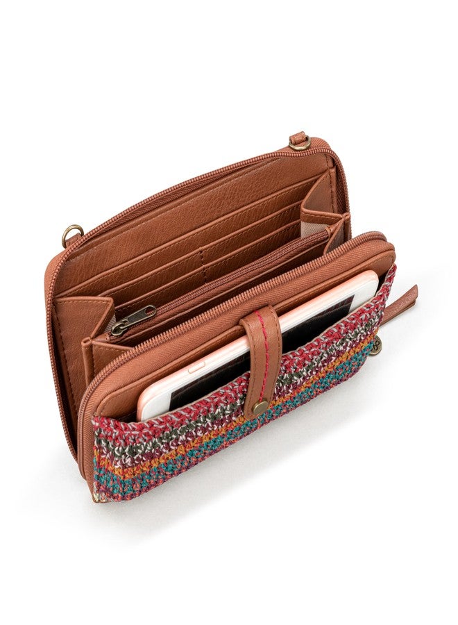 The Sak Iris Hand-Crochet, Recycled Polypropylene Yarn Smartphone Crossbody, Sunset Stripe - Image 3