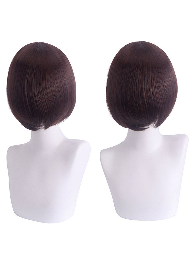 Arabest Master Shengda cosplay Wig Face Short Hair Thickened Face Short Hair Color bobo Headgear 3021-26 Dark Brown 