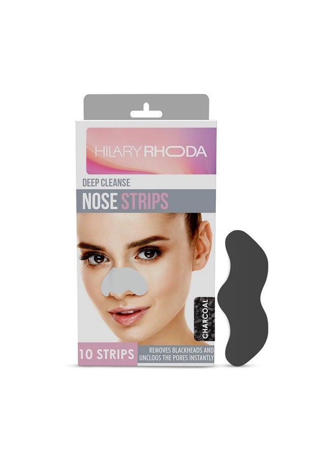 Hilary Rhoda - Deep Cleanse Nose Strips | Instant Removal | Removes Blackheads | Removes Whiteheads | Deep Cleanses Skin & Removes Dirt & Oil | Formulated With Natural Extracts | 10 Strips - Image 1