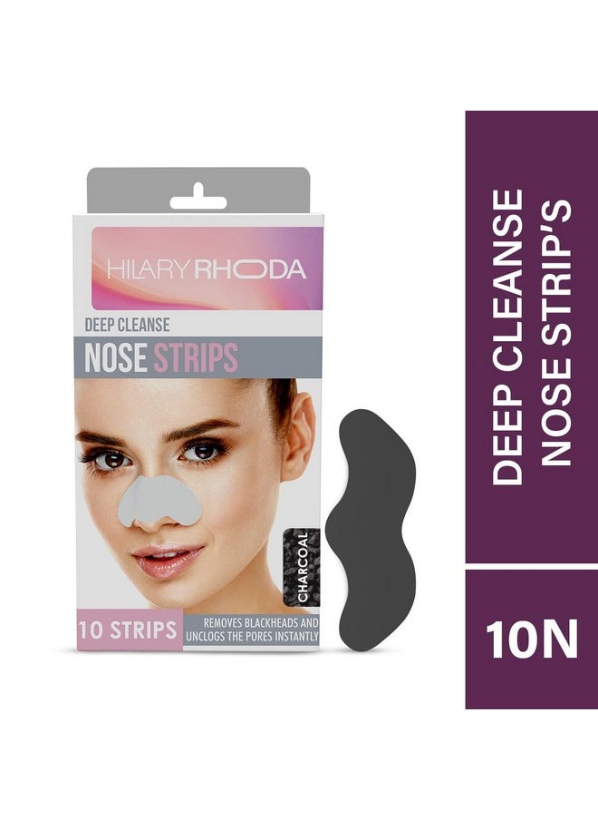Hilary Rhoda - Deep Cleanse Nose Strips | Instant Removal | Removes Blackheads | Removes Whiteheads | Deep Cleanses Skin & Removes Dirt & Oil | Formulated With Natural Extracts | 10 Strips - Image 1