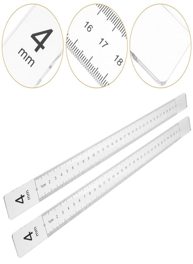 DEARMAMY Biscuit Balance Ruler 15.74In Rolling Pin Guide Stick with Graduated Scale for Dough Thickness Measurement Baking Tool for Even Dough Rolling - Image 2