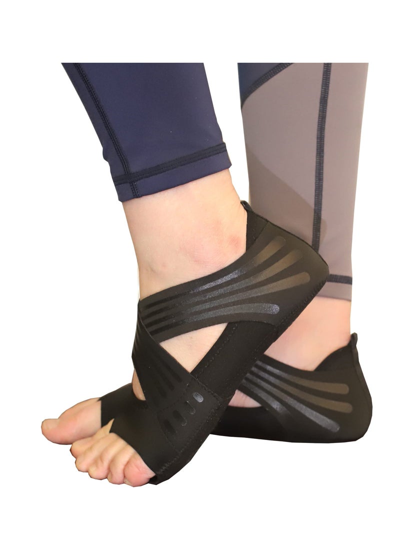 Y&D - Yoga Socks - Non-Slip Toeless with Grips & Straps Perfect for Pilates, Barre, Ballet, Bikram, Workouts Ideal Women - Image 1