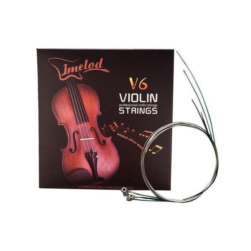 Imelod Violin strings Universal Full Set (G-D-A-E) violin Fiddle String Strings Steel Core Nickel-silver Wound with Nickel-plated Ball End for 4/4 3/4 1/2 1/4 Violins - Image 1