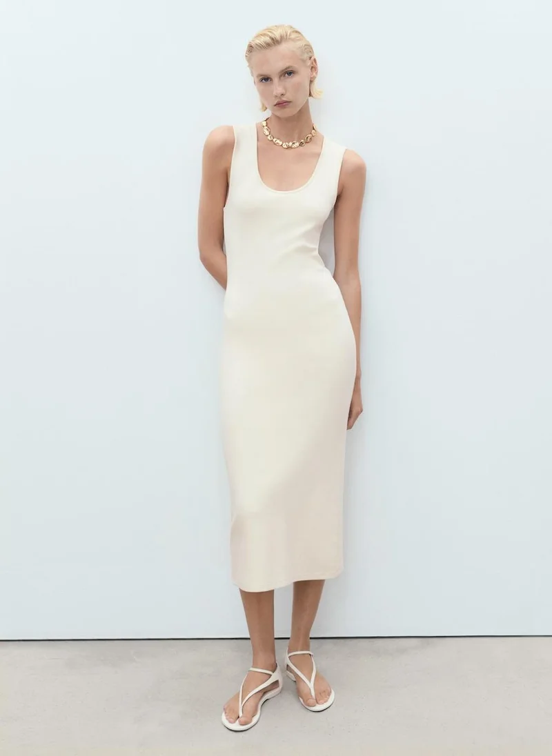 مانجو Fitted Midi-Dress