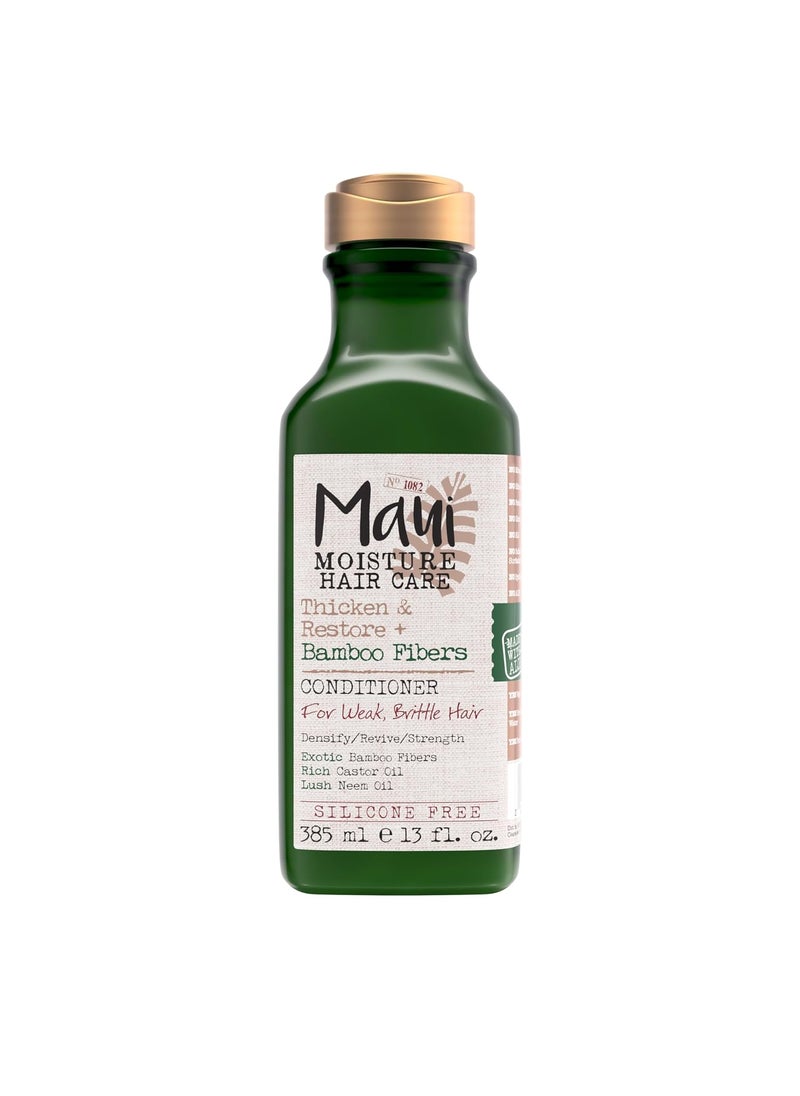 MAUI MOISTURE Maui Moisture Thicken  Restore  Bamboo Fibers Strengthening Conditioner to Soften Transitioning or Natural Hair  Renew Brittle Hair Vegan Silicone  ParabenFree 13 fl oz 