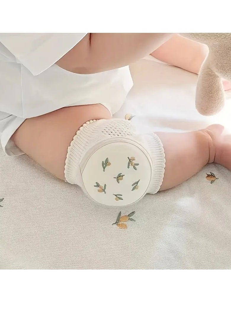 Gonice Baby Knee Pads Summer Thin Baby Learning To Climb, Anti-fall Embroidered Mesh Crawling Protective Gear Elastic Sponge Elbow Pads  - Image 2