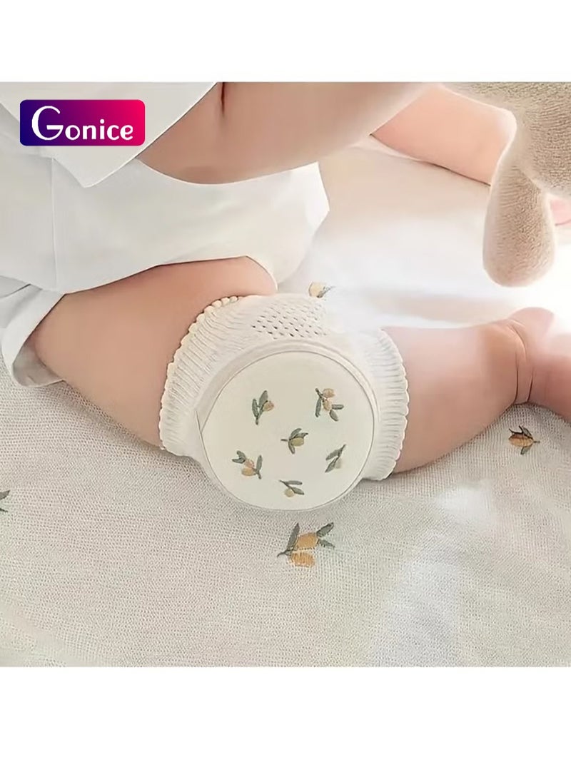 Gonice Baby Knee Pads Summer Thin Baby Learning To Climb, Anti-fall Embroidered Mesh Crawling Protective Gear Elastic Sponge Elbow Pads  - Image 1