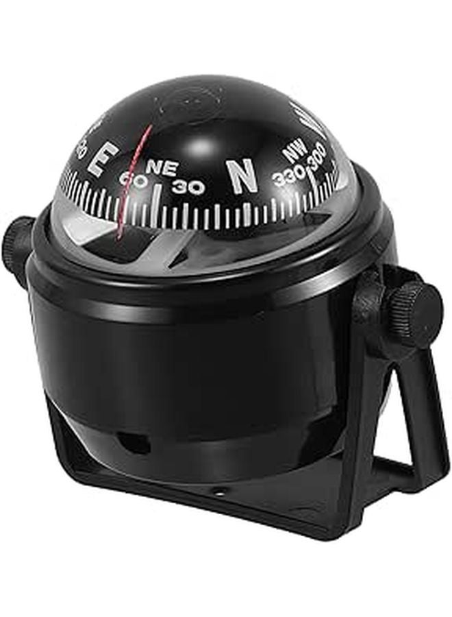 Black Ball Dash Compass With Magnetic Declination Correction For Car Boat Outdoor Navigation - Image 1