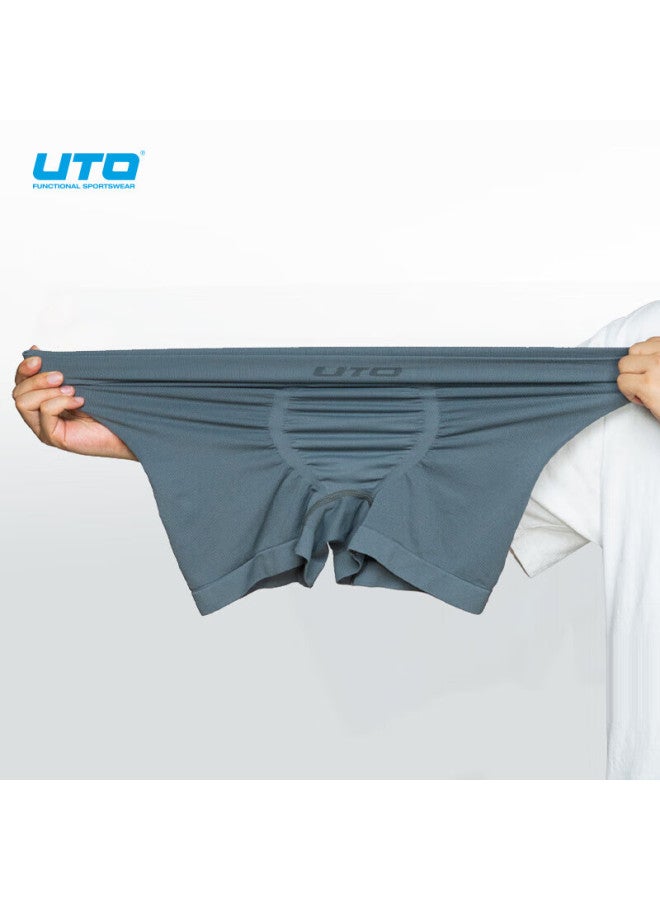 Uto Men's Quick Dry Antibacterial Breathable Outdoor Boxer Briefs 2-pack Water Green + Pumpkin Yellow 4XL - Image 2