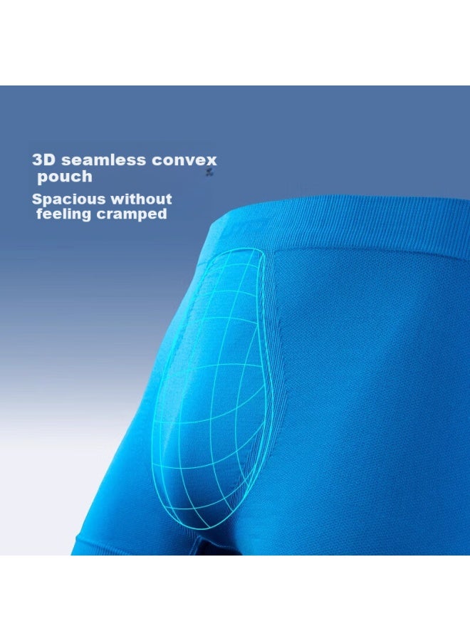 Uto Men's Quick Dry Antibacterial Breathable Outdoor Boxer Briefs 2-pack Water Green + Pumpkin Yellow 4XL - Image 4