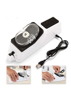 Hihonor Electric Knife Sharpener, Professional Knife Sharpener Tool for Home, Double Sided Knife Sharpener, 5 Seconds for Quick Sharpening & Polishing with Protective Cover, USB  - Image 1