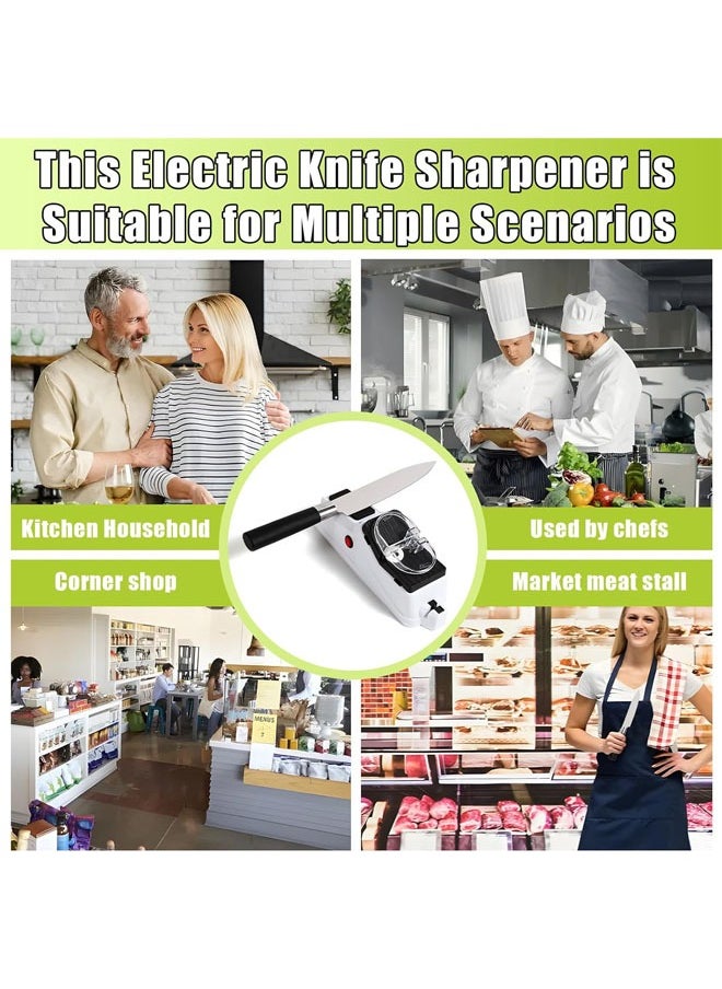 Hihonor - Electric Knife Sharpener, Professional Knife Sharpener Tool for Home, Double Sided Knife Sharpener, 5 Seconds for Quick Sharpening & Polishing with Protective Cover, USB - Image 1