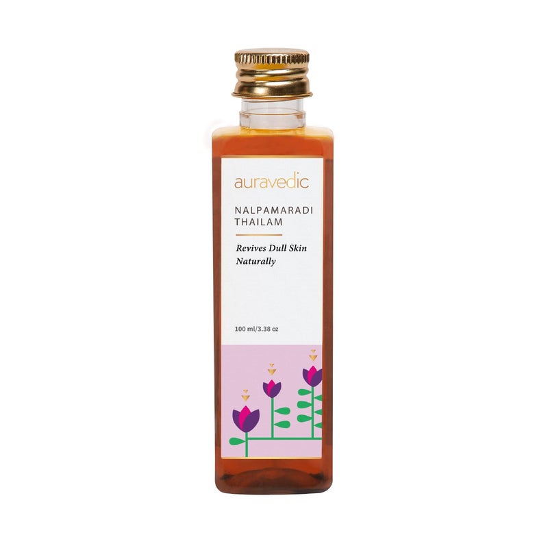 Auravedic Nalpamaradi Thailam Face Oil | Ayurvedic Massage Oil | Helps Revive Dull Skin & Reduce Facial Lines | Natural Moisturization with Vetiver & Sandalwood | 3.38 Fl Oz (100ml) - Image 1
