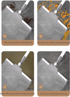 Generic Floor Squeegee 180 Degree Rotating Head Floor Squeegee with Handle 53.5 Inch Broom Squeegee Window Cleaning Squeegee Bathroom Tile Garage Concrete Deck Shower Glass  - Image 5