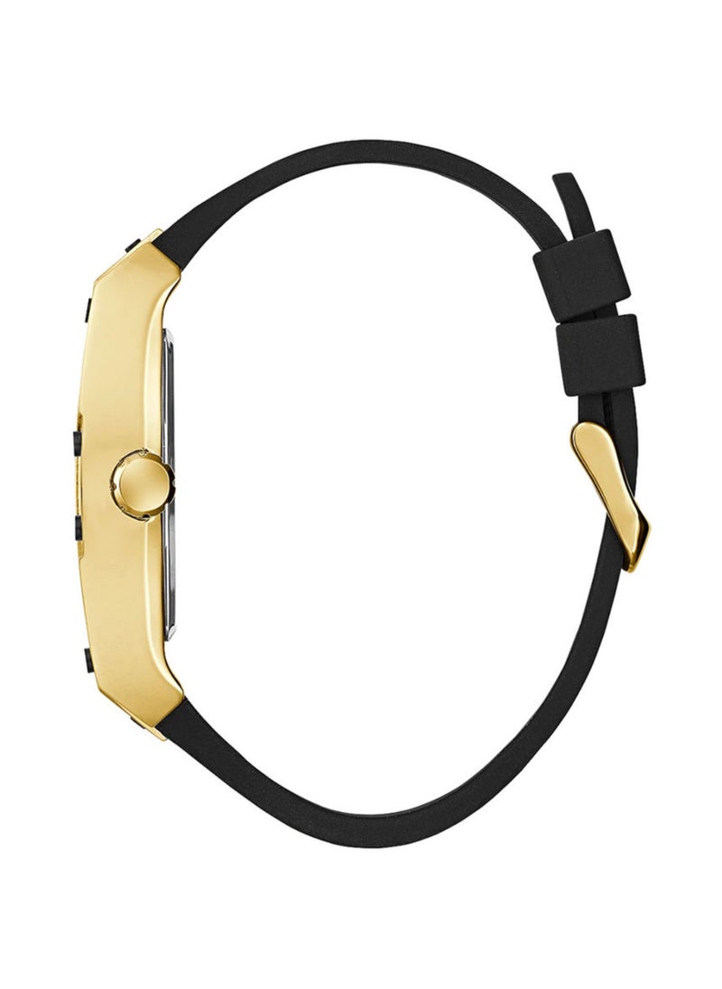 GUESS ساعة جيس للرجال بسوار جلدي أسود وذهبي - GW0500G1  - Image 3