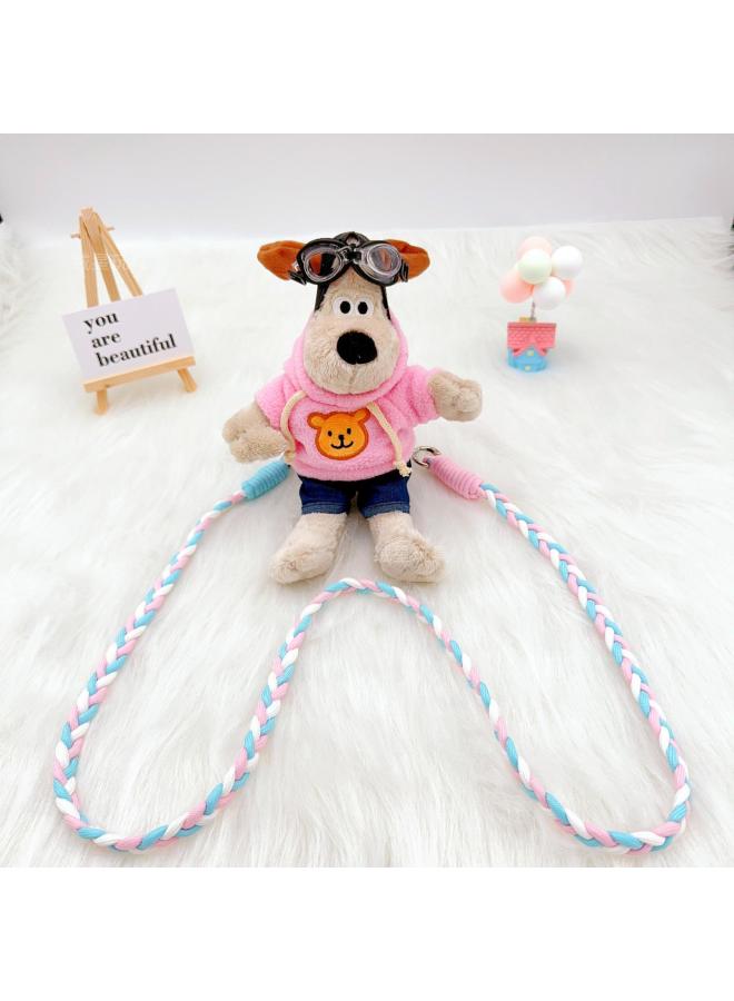 Cute Pilot Dog Plush Toy Keychain Car Decorative Ornament Soft Short Plush Fiber Cotton Filled Cartoon Animal Shape Toy-Specifications:Orange Sweat Pilot-Color:23cm Mobile Phone Clip  - Image 1