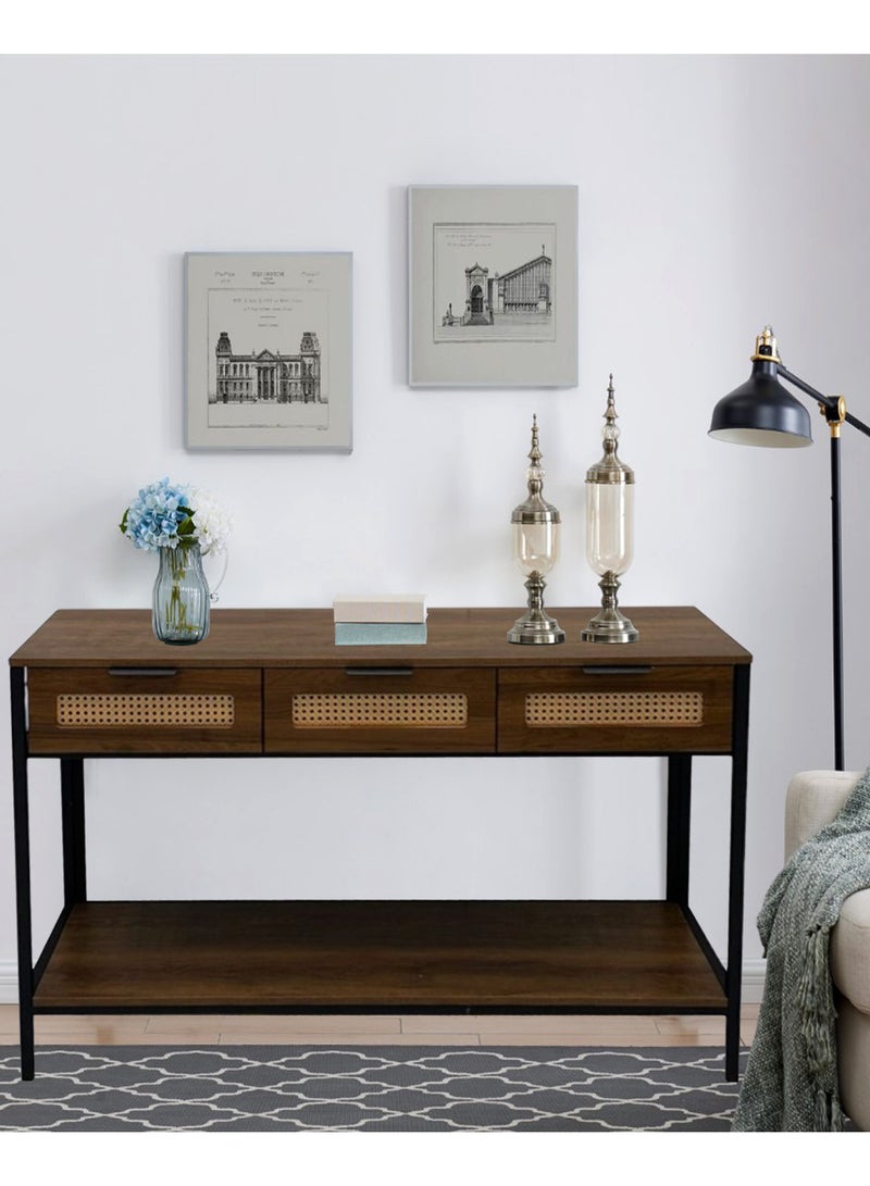 Living طاولة كونسول مدخل طاولة أريكة مع 3 أدراج 130*40*80 سم - Image 1