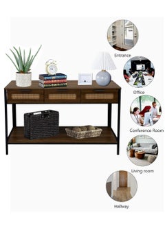Living Console Table Entryway Sofa Table with 3 Drawers 130*40*80 CM  - Image 5