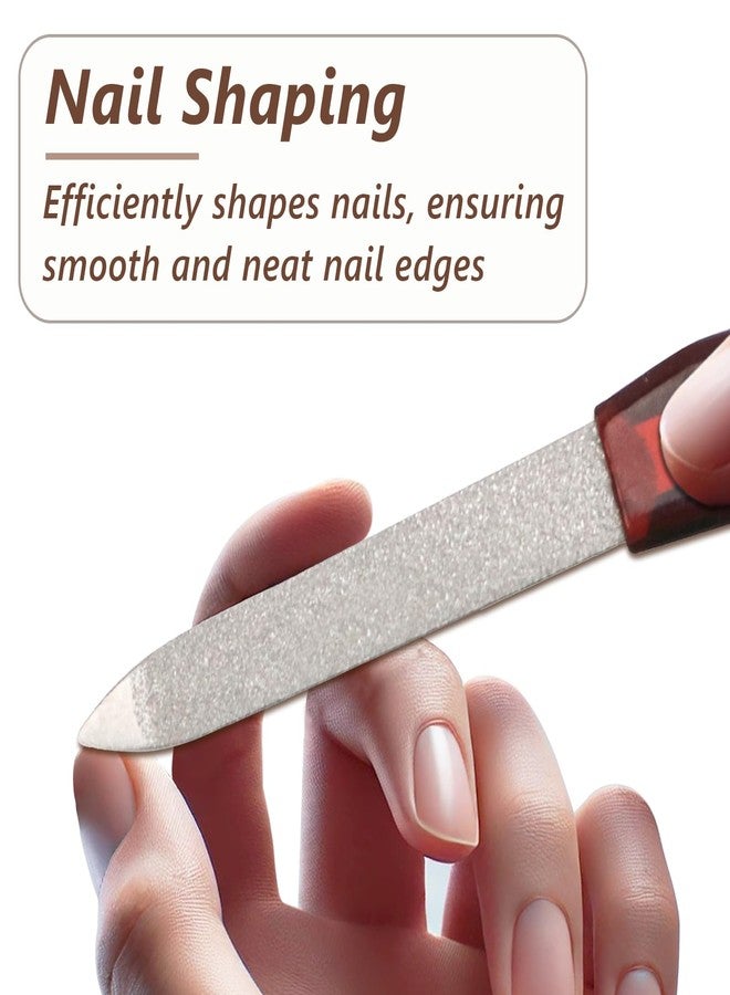 Jaasuee Metal Nail File Set (12 pcs) - Stainless Steel Nail Files for Natural Nails, Sword-Shaped Fingernail Files with Non-Slip Handle, Sharp Tip, and Sapphire Grit for Women and Men - Image 5