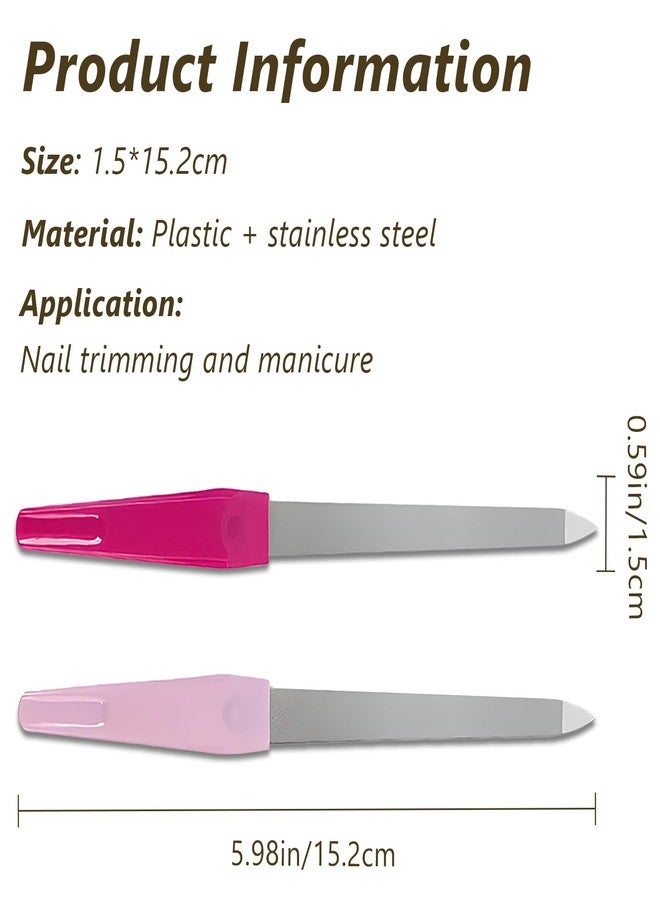 Jaasuee Metal Nail File Set (12 pcs) - Stainless Steel Nail Files for Natural Nails, Sword-Shaped Fingernail Files with Non-Slip Handle, Sharp Tip, and Sapphire Grit for Women and Men - Image 2