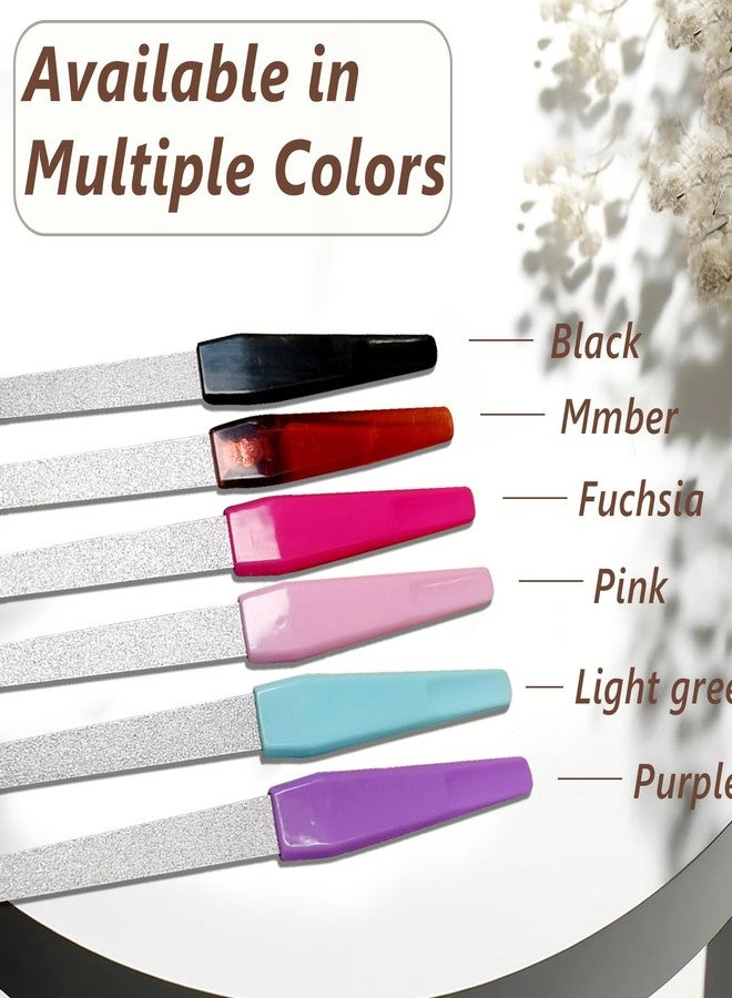 Jaasuee Metal Nail File Set (12 pcs) - Stainless Steel Nail Files for Natural Nails, Sword-Shaped Fingernail Files with Non-Slip Handle, Sharp Tip, and Sapphire Grit for Women and Men - Image 4