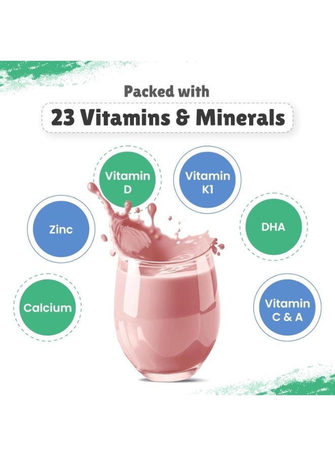 Little Joys ستروبيري نوتريميكس 7+ (350 جم) | 7-12 سنة | محلى طبيعياً بالتمر والسكر البني | يحتوي على 23 فيتاميناً ومعدناً أساسياً - Image 4