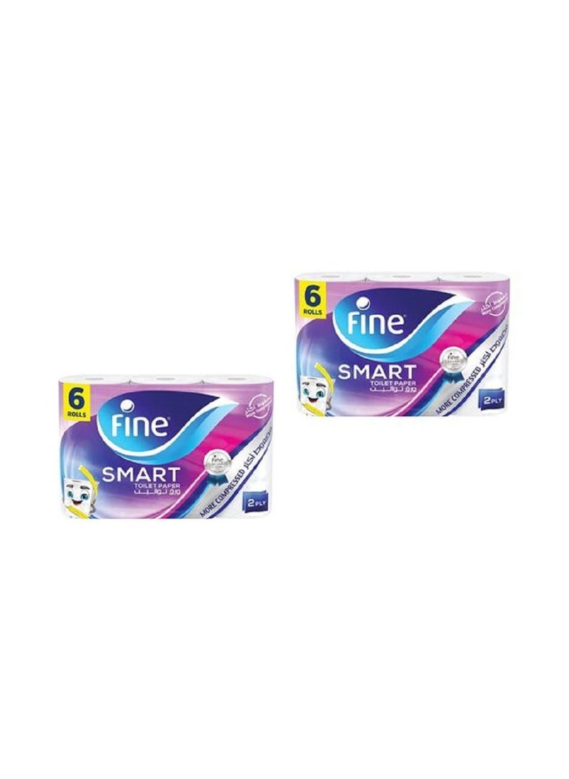 Fine - Smart Toilet Paper (Compressed) 6 Rolls X 2 - Image 1