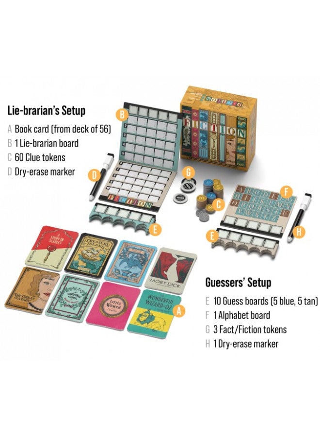 BOARD GAME TABLES.COM ALLPLAY Fiction - A Wordle-Inspired Board Game for Adults and Familes with Deception - Approachable and Fun Strategic Party Game in Small, Travel-Size Box (5" x 5" x 2")  - Image 3