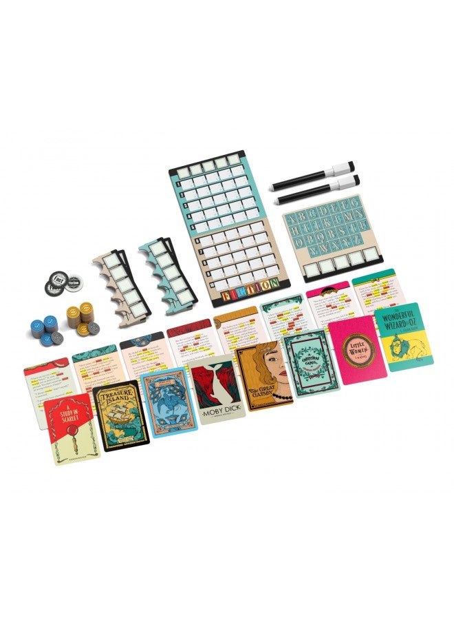 BOARD GAME TABLES.COM ALLPLAY Fiction - A Wordle-Inspired Board Game for Adults and Familes with Deception - Approachable and Fun Strategic Party Game in Small, Travel-Size Box (5" x 5" x 2")  - Image 2