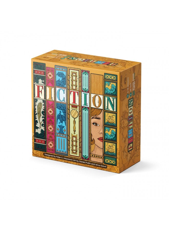 BOARD GAME TABLES.COM ALLPLAY Fiction - A Wordle-Inspired Board Game for Adults and Familes with Deception - Approachable and Fun Strategic Party Game in Small, Travel-Size Box (5" x 5" x 2")  - Image 1