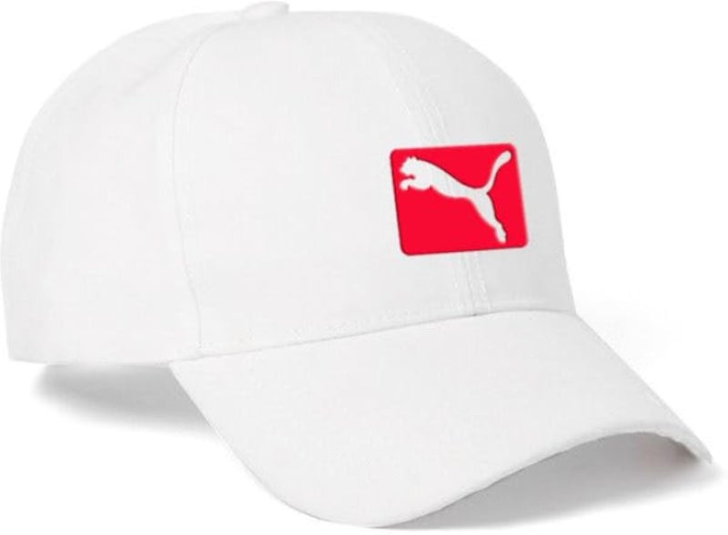 CAP WHITE LOGO RED for men and women with sun protection.sports cap with distinctive shapes(A)