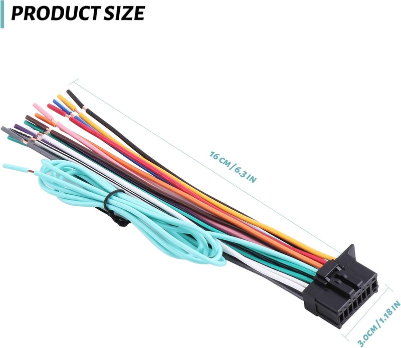 BASIKER Fit for Pioneer/Premier Car Stereo Power Speaker Wire Harness Aftermarket Radio DVD Nav - Image 4