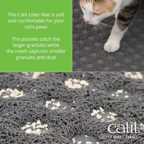 Catit Cat Litter Mat Rectangle Non-Slip Litter Trapping Mat Soft & Comfortable, Easy to Clean for All Cat Litter Types – Small - Image 2