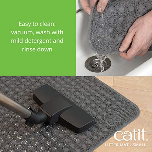 Catit Cat Litter Mat Rectangle Non-Slip Litter Trapping Mat Soft & Comfortable, Easy to Clean for All Cat Litter Types – Small - Image 4